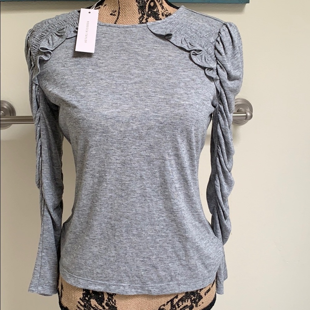 Rebecca Taylor Ruched Wool-Blend Top XS NWT